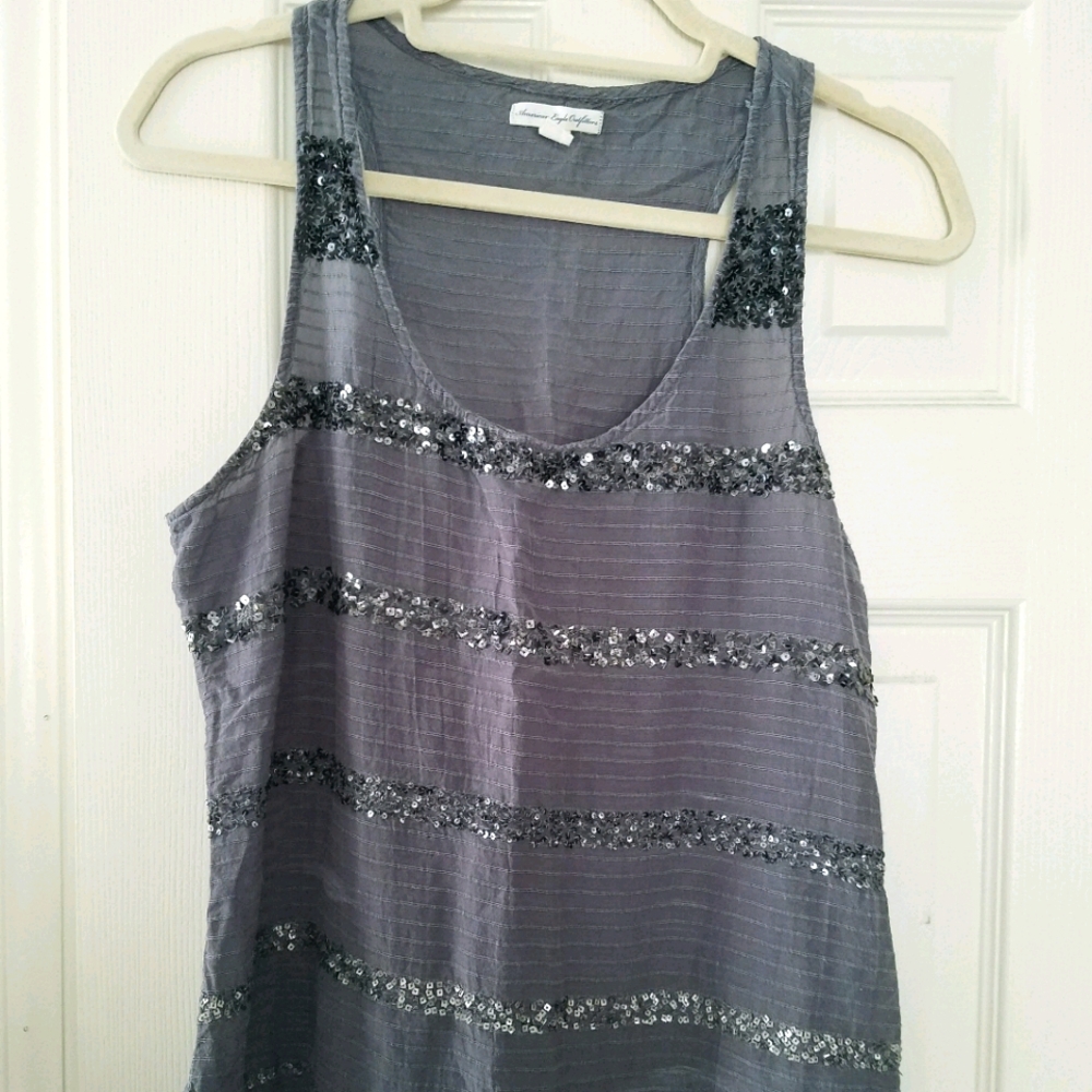 American Eagle Grey Tank Top Size Small
